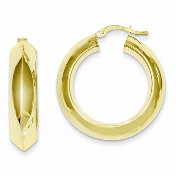 Sterling Silver Gold Plated Hoop Tube Earrings