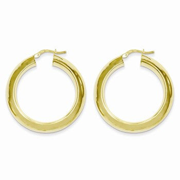 Sterling Silver Gold Plated Hoop Tube Earrings