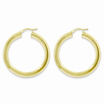 Sterling Silver Gold Plated Hoop Tube Earrings