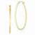 Sterling Silver Gold Plated Square Tube Oval Hoop Earrings