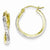 Sterling Silver Vermeil Diamond-cut Wavy Square Tube Hoop Earrings