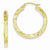 Sterling Silver Gold Plated Diamond-cut 3x30mm Hoop Earrings