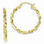 Sterling Silver Gold Plated 30mm Diamond-cut Twisted Hoop Earrings