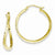 Sterling Silver Gold Plated Textured Wavy Square Tube Hoop Earrings