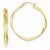 Sterling Silver Gold Plated Polished/Textured Wavy Hoop Earrings