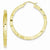 Sterling Silver Gold Plated Diamond-cut 3x40mm Hoop Earrings