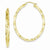 Sterling Silver Gold Plated Twisted Diamond-cut Satin Oval Hoop Earrings