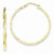 Sterling Silver Gold Plated Diamond-cut Wavy Hoop Earrings
