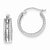 Sterling Silver Rhodium Plated Textured Hoop Earrings