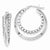 Sterling Silver Rhodium Plated Intertwining Beaded Hoop Earring, Jewelry Earrings