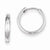Sterling Silver Rhodium Polished Hinged Hoop Earrings