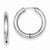 Sterling Silver Rhodium Polished Hinged Hoop Earrings