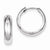 Sterling Silver Rhodium Polished Hoop Earrings