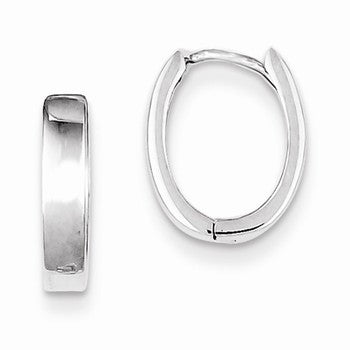 Sterling Silver Rhodium Polished Hinged Hoop Earrings