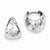 Sterling Silver Rhodium Polished Textured Hinged Hoop Earrings
