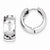 Sterling Silver Rhodium Polished Patterned Hinged Hoop Earrings
