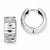 Sterling Silver Rhodium Polished Diamond-cut Hinged Hoop Earrings