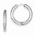 Sterling Silver Rhodium Polished Diamond-cut Hinged Hoop Earrings