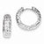 Sterling Silver Rhodium Polished Diamond-cut Hoop Earrings