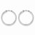 Sterling Silver Rhodium Polished Hoop Earrings