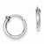 Sterling Silver Rhodium Polished Hoop Earrings