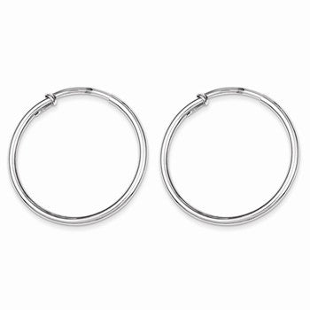 Sterling Silver Polished Non-Pierced Hoop Earrings