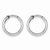 Sterling Silver Rhodium Polished Hoop Earrings