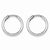 Sterling Silver Rhodium Polished Hoop Earrings