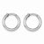 Sterling Silver Rhodium Polished Hoop Earrings