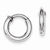 Sterling Silver Rhodium Polished Hoop Earrings