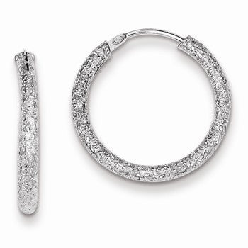 Sterling Silver Laser Cut Endless Hoop Earrings