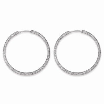 Sterling Silver Laser Cut Endless Hoop Earrings