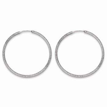 Sterling Silver Laser Cut Endless Hoop Earrings