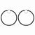 Sterling Silver Rhodium & Black Glitter Enamel Glitter Hoop Earrings