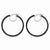 Sterling Silver Rhodium & Black Glitter Enamel Glitter Hoop Earrings