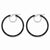 Sterling Silver Rhodium & Black Glitter Enamel Glitter Hoop Earrings