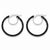 Sterling Silver Rhodium & Black Glitter Enamel Glitter Hoop Earrings
