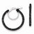 Sterling Silver Rhodium & Black Glitter Enamel Glitter Hoop Earrings