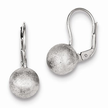 Sterling Silver Satin Finish Leverback Earrings