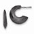 Sterling Silver Black Rhodium Satin Post Hoop Earrings