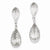 Sterling Silver Rhodium Plated Diamond-cut Tear Drop Dangle Earrings