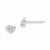 Sterling Silver CZ Heart Post Earrings