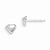 Sterling Silver Heart with CZ Post Earrings