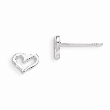 Sterling Silver Heart Post Earrings