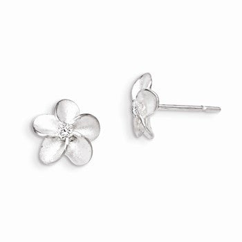 Sterling Silver CZ Post Earrings