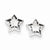 Sterling Silver Rhodium Plated Star Post Earrings