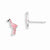 Sterling Silver Enamel Pink Flamingo Post Earrings