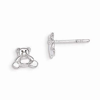 Sterling Silver Teddy Bear Post Earrings