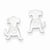 Sterling Silver Polished CZ Dog Post Earrings