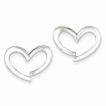 Sterling Silver Polished Heart Post Earrings